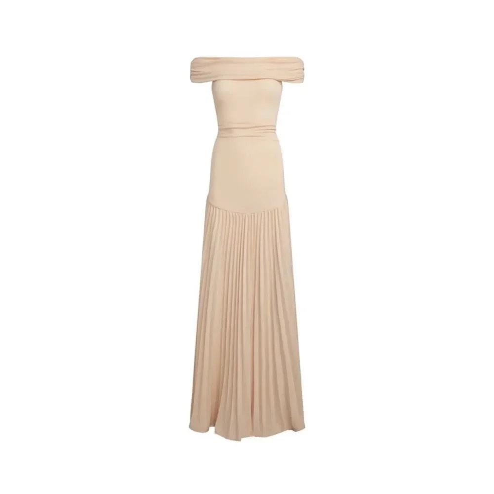 Field of Dreams Lioness Cream Off-Shoulder Maxi Dress